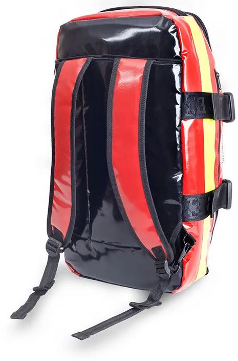 Zdravotnická záchranářská brašna batoh Trapezoid Red Tarpaulin 31 l. zádové popruhy